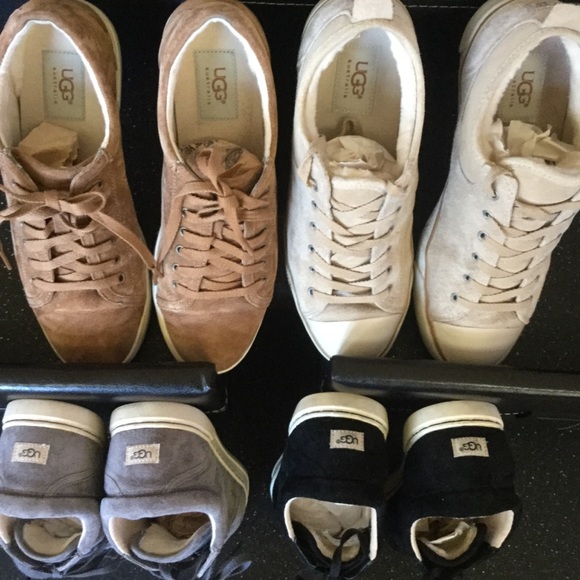 UGG suede sneakers Beige Cream Tan Black Grey sz 9 - Picture 3 of 7